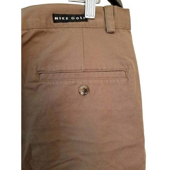 Nike Twill Pleated Brown Golf Men's Shorts 100% Cotton Size 38 in x 7 in - Picture 5 of 6